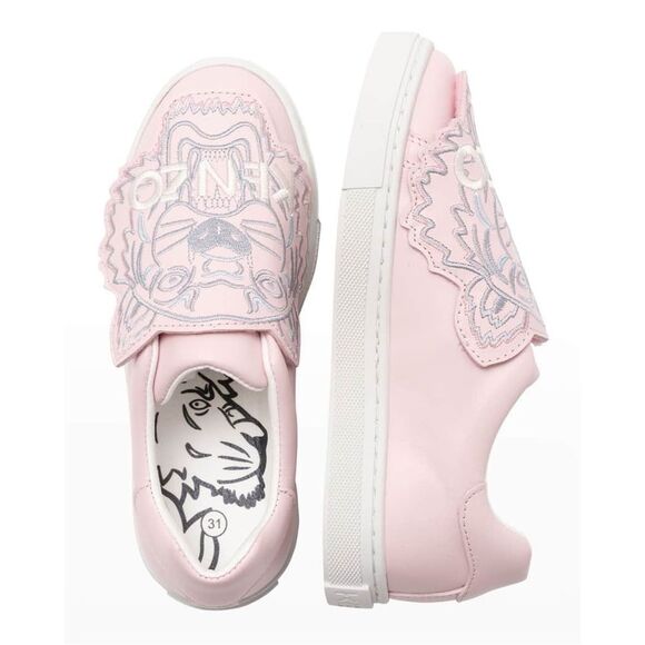 Kenzo Kid's Tiger Leather Low-Top Sneakers, NWT, Size EU 26, US 9.5 - Picture 2 of 12